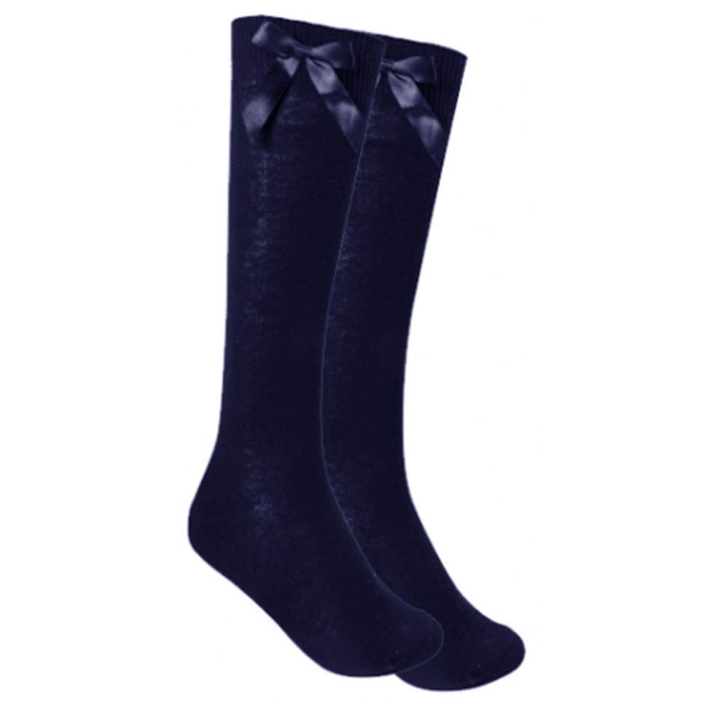 JACK NORTH 6 pares de calcetines de algodón hasta la rodilla para niñas con uniforme de lazo