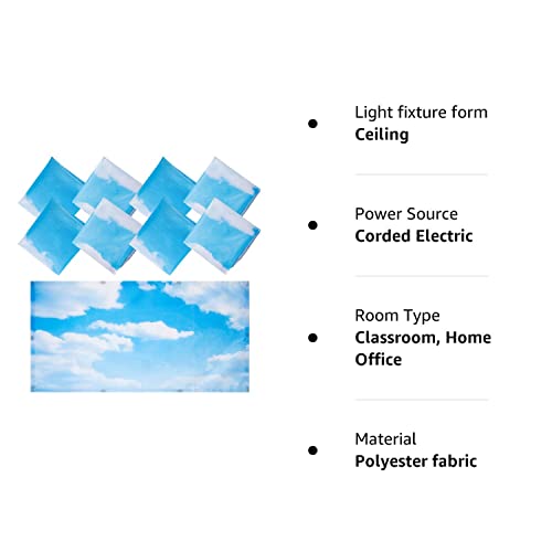 Patelai 8 Pack Magnetic Filter Light Covers For Fluorescent Lights, Classroom, Office Home Drop Ceiling, 4 X 2 Feet (Sky Style) #TOP7