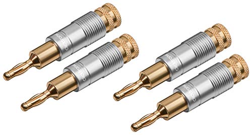 Adaptador banana Clicktronic para cable de altavoz con sistema SimpleLock y conector bañado en oro