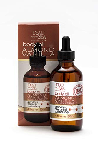 Dead Sea Collection Body Oil Smooth and Revitalize Skin 4fl.oz 120ml (Almond and Vanilla Oil, Package of 1)