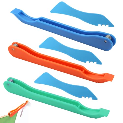 LPZNUYVC 3 Sets Stained Glass Foil Tool Hand Foiler Kits in Orange & Blue for Precision Copper Foiling Supplies and Accessories for DIY Crafts Stained Glass Making and Art Projects