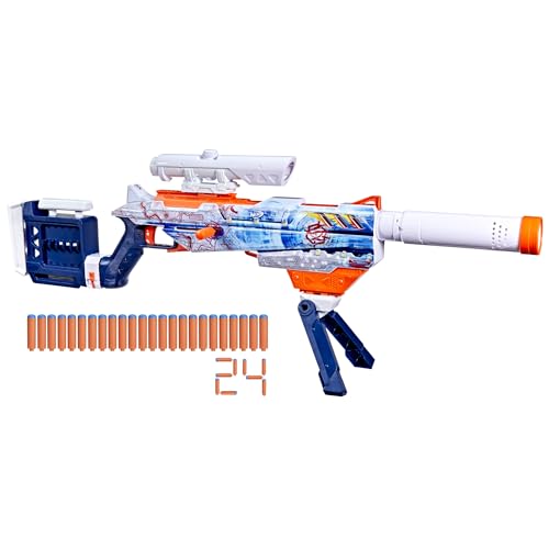 Nerf Loadout Arctic Zerostriker Blaster with Scope, Stock, Barrel & Bipod Attachments, Toy Dart Blaster - Image 2
