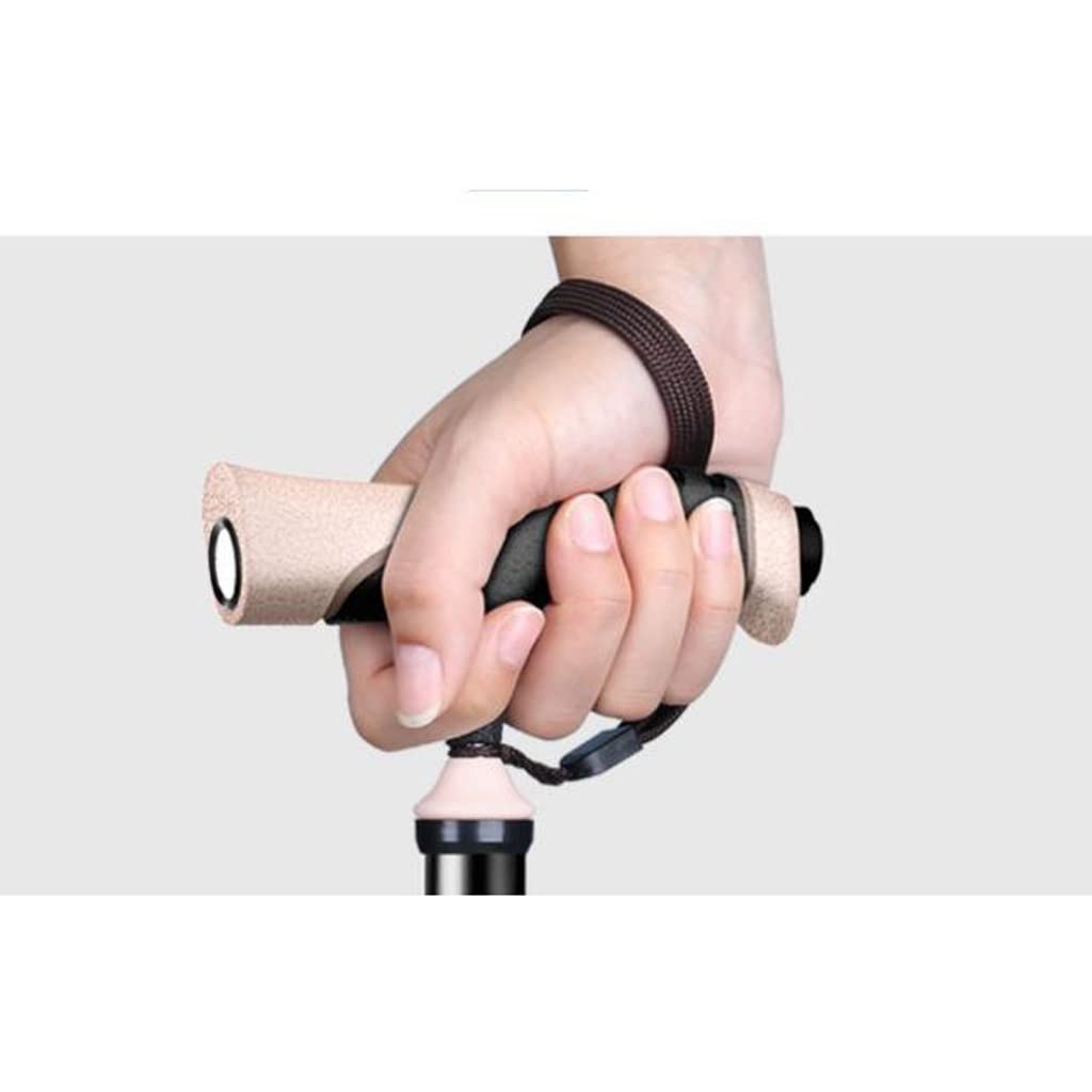 GCX- Muletas for Ancianos con Bastones Antideslizantes de Cuatro Patas for Ancianos con bastón de Cuatro Esquinas y bastón retráctil Ligero Firma