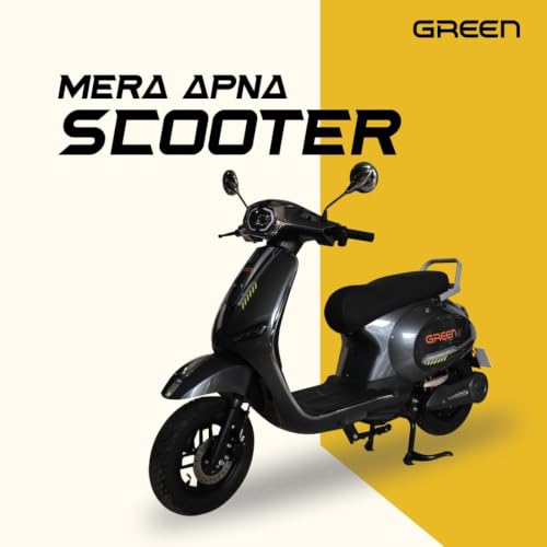 Image of Green Falco Low Speed Electric Scooter Non RTO 60 KM Range with Portable Charger (Grey)