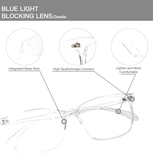 Image of Blue Light Blocking Glasses Lightweight Eyeglasses Frame Anti Filter Blue Ray Computer Screen Game Reading Glasses