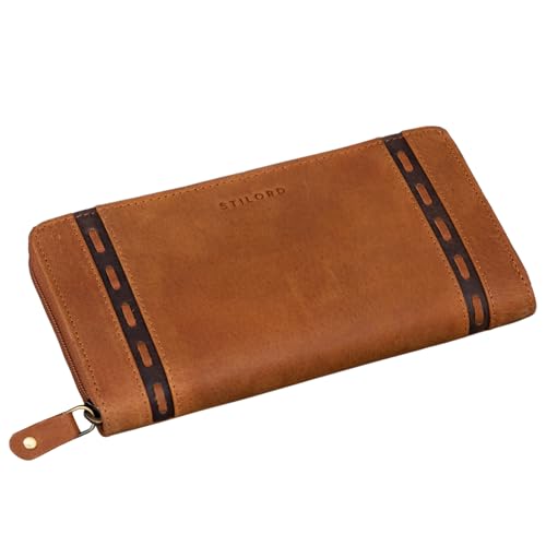 Portefeuille cuir femme RFID grand porte-monnaie vintage de marque STILORD bourse en cuir véritable