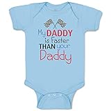 Custom Baby Bodysuit My Daddy is Faster Than Your Race Car Dad Father's Day Funny Cotton Boy & Girl...