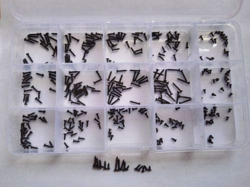 Generic 375pcs M1.4/M1.5 Phillips Round Head Self Tapping Screw Bolt Assortment Kit Set