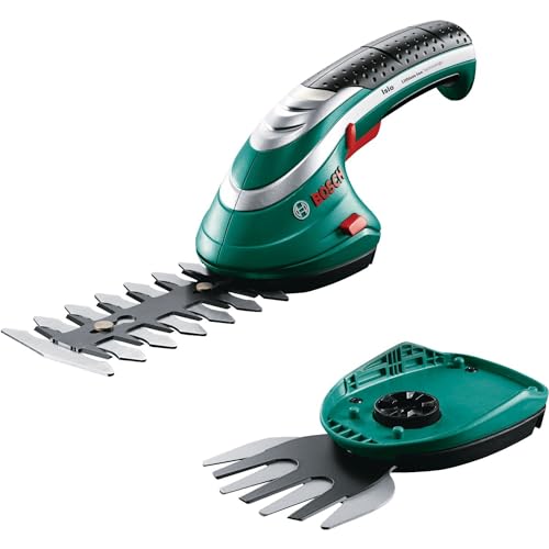 Bosch Home and Garden Set forbici per erba a batteria Isio (3,6 Volt, lunghezza lama 12 cm, spessore di taglio 8 mm, confezione con custodia morbida)