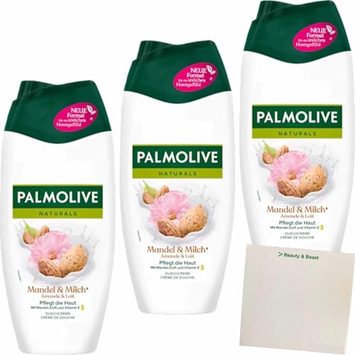 3 Il Paquet Palmolive Cremedusche (Crème de Douche) Naturals Amande & Lait 3 X 250 ML
