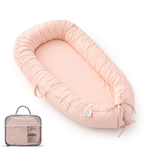 Image of EAQ Baby Lounger, Infant Lounger for Newborn,Portable Baby Nest Cover Breathable & Soft, Newborn Essentials