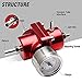 HTRACING Adjustable Fuel Pressure Regulator With Gauge Hose 0-140 PSI Universal 6AN FPR Kit Aluminum Red