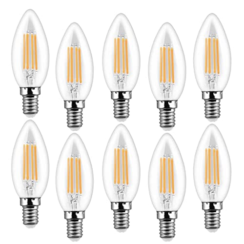Bratek - 10 bombilla led e14 luz calida A++ - Bombilla e14 led 4W - Bombillas led vela de bajo consumo - bombillas led vela - bombilla e14 calida, AZ-SISP-R7W4