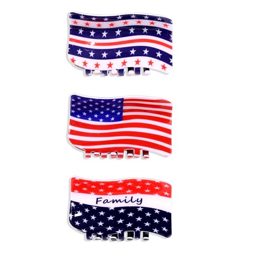 Pinzas para cabello patrióticas con diseño de bandera americana miniatura 1