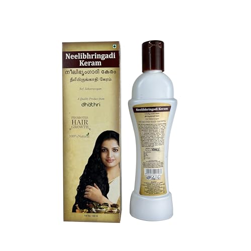Image of Dhathri Neelibhringadi Keram Hair Oil with Coconut Oil, Licorice & Amla | Ayurvedic Oil Repairs Dry & Damaged Hair | Promotes Hair Growth & Reduces Hair Fall | All Hair Types, Pack of 2x100ml