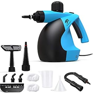 RHY Handheld stoomreiniger met handstoomreiniger druk met 11-delige accessoires voor het verwijderen van vlekken, raam…