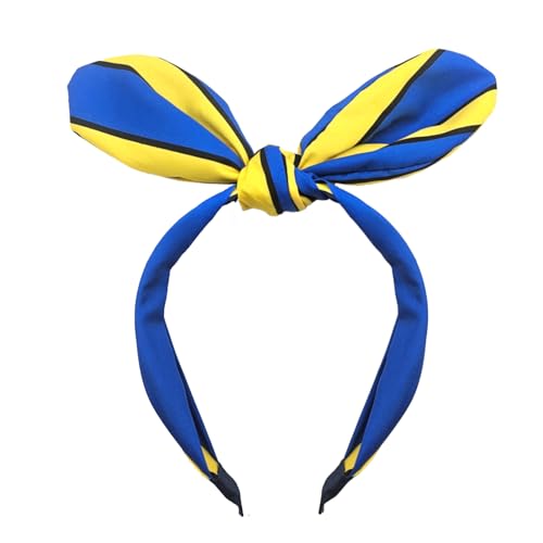 Blithween Blue Fish Knotted Bow Headband Ocean Theme Hair Accessories Halloween Costume Dress up Birthday Party Supplies Blue Yellow