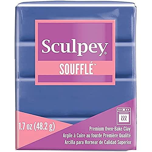 Sculpey SoufflÃ© Polymer Oven-Bake Clay, Cornflower Blue, Non Toxic, 1.7 oz. bar, Great for jewelry making, holiday, DIY, mixed media and more! Premium light-weight oven bake clay.