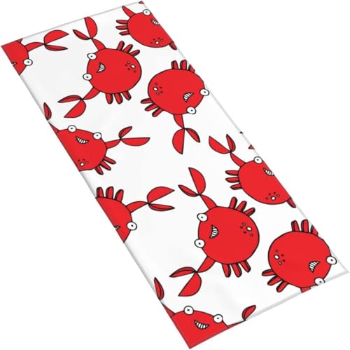 フェイスタオル おかしなカニ マイクロファイバー タオル 柔らか 肌に優しい 肌触りが良い ふわふわ 髪に優しい 通気 かわいい 抗菌防臭加工 瞬間吸水 速乾 耐久性 薄手 毛羽落ち少ない 業務用タオル