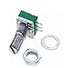RK097N Potentiometers Industrial Switches, 3Pin B1K-500K Switch Audio Shaft 15mm Amplifier Sealing, 5Pcs(20K Ohm)