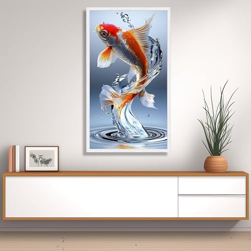Peinture de carpes japonaises symbole de sérénité pour votre mur - 4