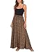 Bluetime Women Casual Elastic High Waist Maxi Skirts Lightweight Pleated Chiffon Flowy Boho Long Skirts (M, Floral15)