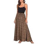 Bluetime-Women-Leopard-Print-Long-Skirts-Chiffon-Summer-Beach-Pleated-Elastic-High-Waisted-Maxi-Skirts
