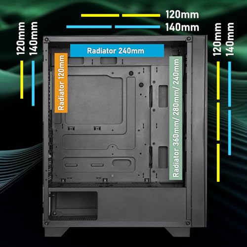 Caja para PC BitFenix Flow evita el sobrecalentamiento de tus componentes con su chasis negro 6