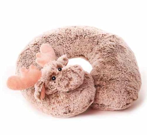 Inware 6794 - Nackenkissen Elch, beige/meliert, Nackenhörnchen