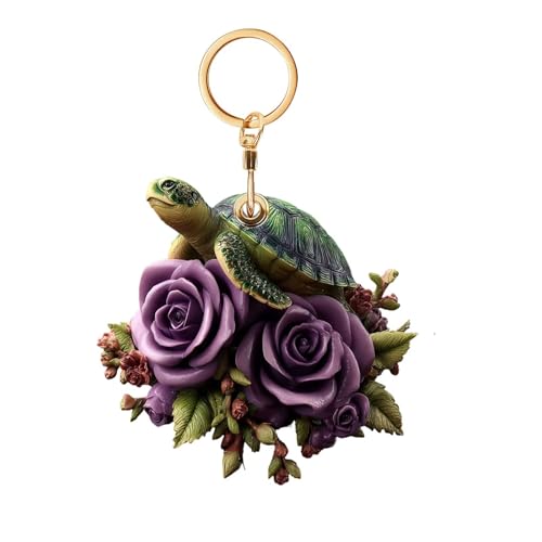 Funda protectora de AirTag antioscilación para llavero de piel de tortuga marina de llaves