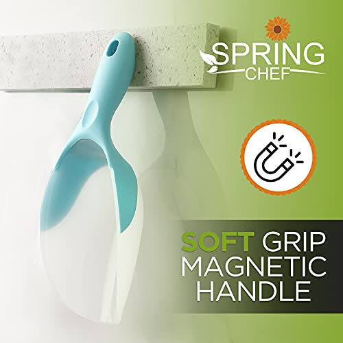 Image of Spring Chef Magnetic Ice Scoop for Freezer, BPA-Free Food Scooper, Aqua Sky