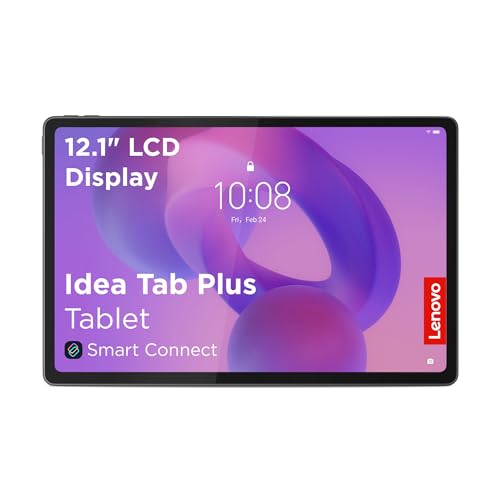 Lenovo Idea Tab Plus Tablet | 12.1\ 2.5K LCD Display | 16:10 | MediaTek Dimensity 6400 | Integrated Arm Mali-G57 Grafik | 8GB RAM | 128 GB Speicher | Android 15 | Luna Grau Farbe | inkl. Lenovo Pen