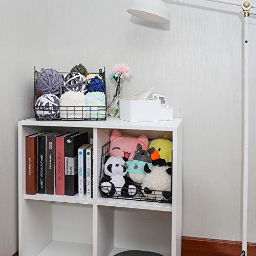 X-Cosrack 3 Tier Foldable Closet Organizer, Clothes Shelves With 5 S Hooks, Wall Mount&Cabinet Wire Storage Basket Bins, For Clothing Sweaters Shoes Handbags Clutches Accessories Patent Design #TOP6