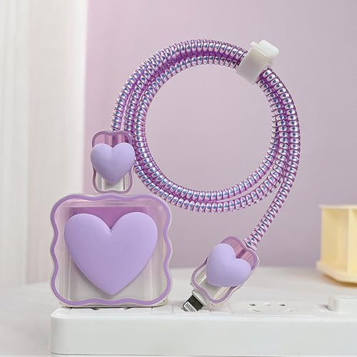 Protector de cargador USB morado que evita que el cable de tu iPhone se doble o rompa 3