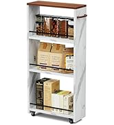 Amazon.co.jp: Frylr キッチンワゴン キャスター ハンドル 付き スリム