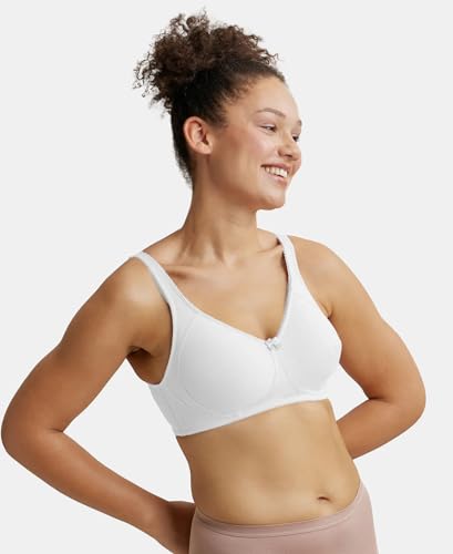 Image of Jockey ES13 Women Wirefree Non Padded Super Combed Cotton Elastane Stretch Full Coverage Plus Size Bra with Side Panel Support