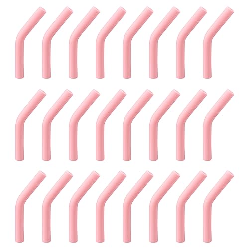 24 puntas de silicona para pitillos, reutilizables, rosa miniatura 1