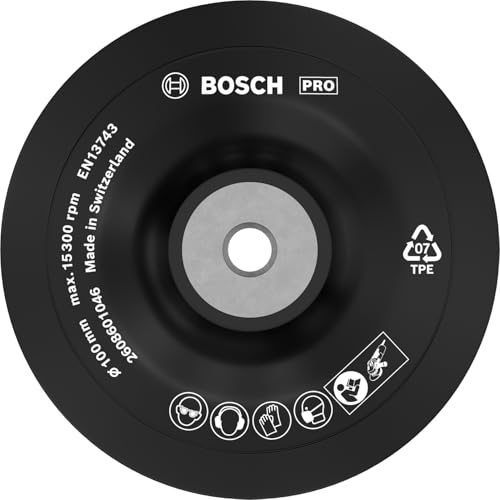 Bosch 1x PRO Backing Pad for Small Angle Grinders, M10, Soft (Ø 100 mm, Professional Accessory Small Angle Grinder)