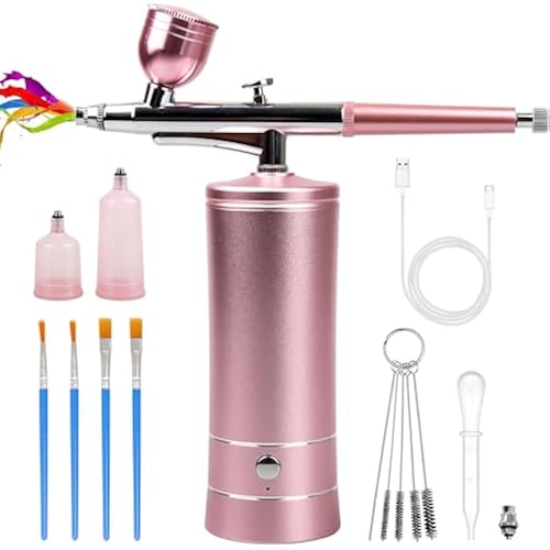 Airbrush-Kit Rechargeable Cordless Airbrush Compressor -Auto Handheld Airbrush Gun, Airbrush Set Portable Wireless Air Brush for Barber, Nail Art, Cake Decor, Makeup, Model Painting