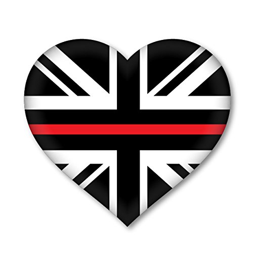 Landing Designs 2 x Thin Red Line- Fire Service Heart Union Jack, car, van sticker
