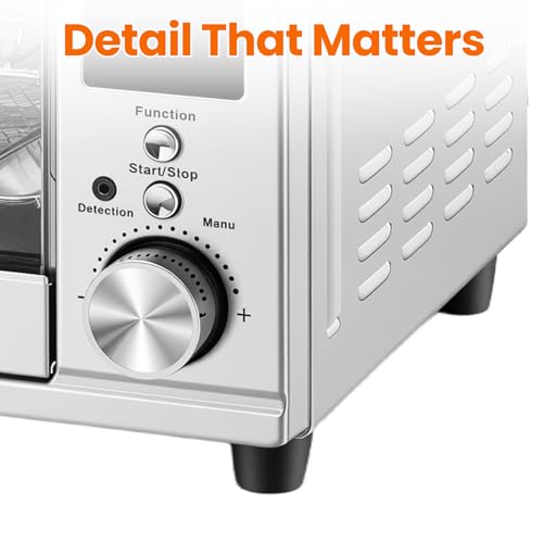 Image of OLIXIS Toaster Oven Countertop, 29.6QT Air Fryer Toaster Oven Combo, 12-in-1 with Smart Probe, Broil, Bake, Toast & Specialized Presets, Temp Up to 450F, 6 Accessories Included, Stainless Steel