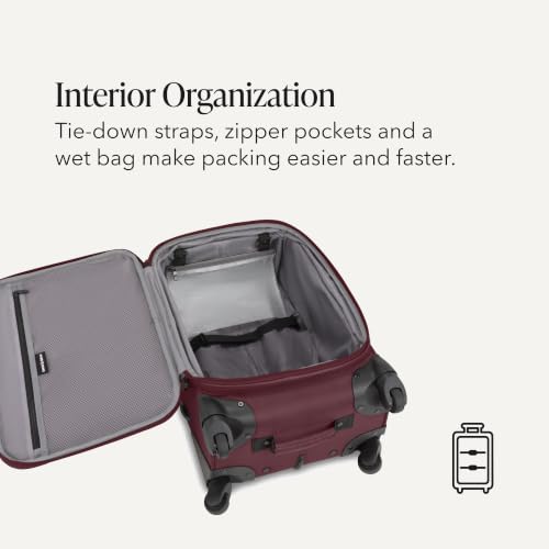 Image of SwissGear Sion Softside Expandable, Merlot, 2-Piece Set (Carry-On /Backpack), Sion Softside Expandable Spinner Luggage Durable Lightweight Travel Suitcase