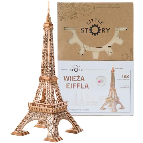 Little Story Puzzle éducatif en Bois modèle 3D - Kit à Faire soi-même - Cadeau pour Enfants et Adultes (Tour Eiffel)
