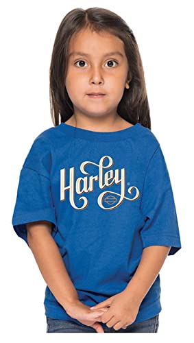 Harley-Davidson Girl's Believe It Short Sleeve Cotton Tee - Royal Blue