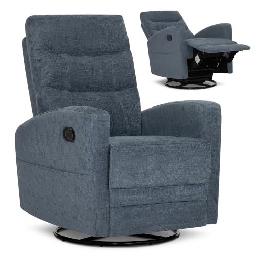 Image of Dream On Me Chatham Deluxe Nursery Glider Recliner, Amazon Exclusive, Blue Fog