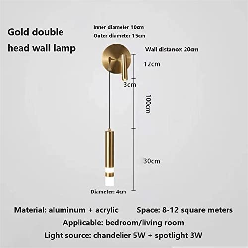 Lustre créatif moderne LED en or avec spots muraux orientables - 7