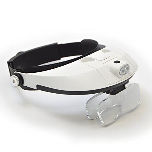 Vevendo Profi Kopflupe Rom, Farbe: Schwarz/Weiß inkl. Vergrößerungslinsen in verschiedenen Stärken Cover