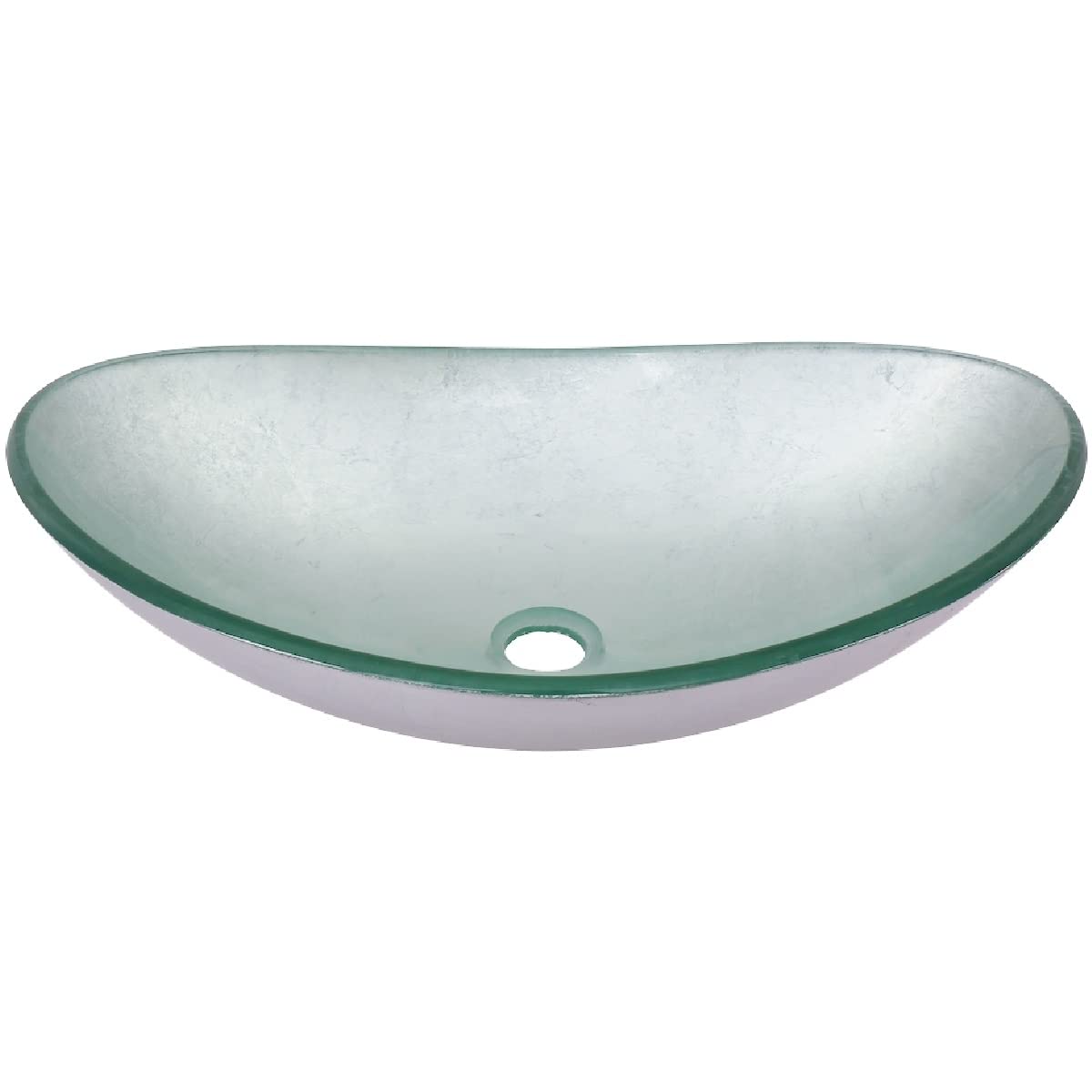 Lavabo de baño de cristal ovalado Novatto Argento TIG-7032-8031