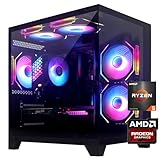 YLZKIX Gaming PC,AMD Ryzen 5 5600 3.5GHz(up to 4.4GHz), Radeon RX 6600/LE 8GB Desktop Computer, 1TB NVMe SSD, 16GB DDR4 3200MHz,550W PSU,USB WIFI6&Bluetooth & AI Powered Gamer PC