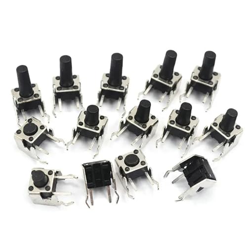 Interruptor táctil angular 6x6x9mm con soporte para placa de circuito pack de 20 unidades